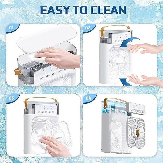 Fan Air Cooler USB Electric Fan – Portable 3-in-1 Mist Fan for Instant Cooling