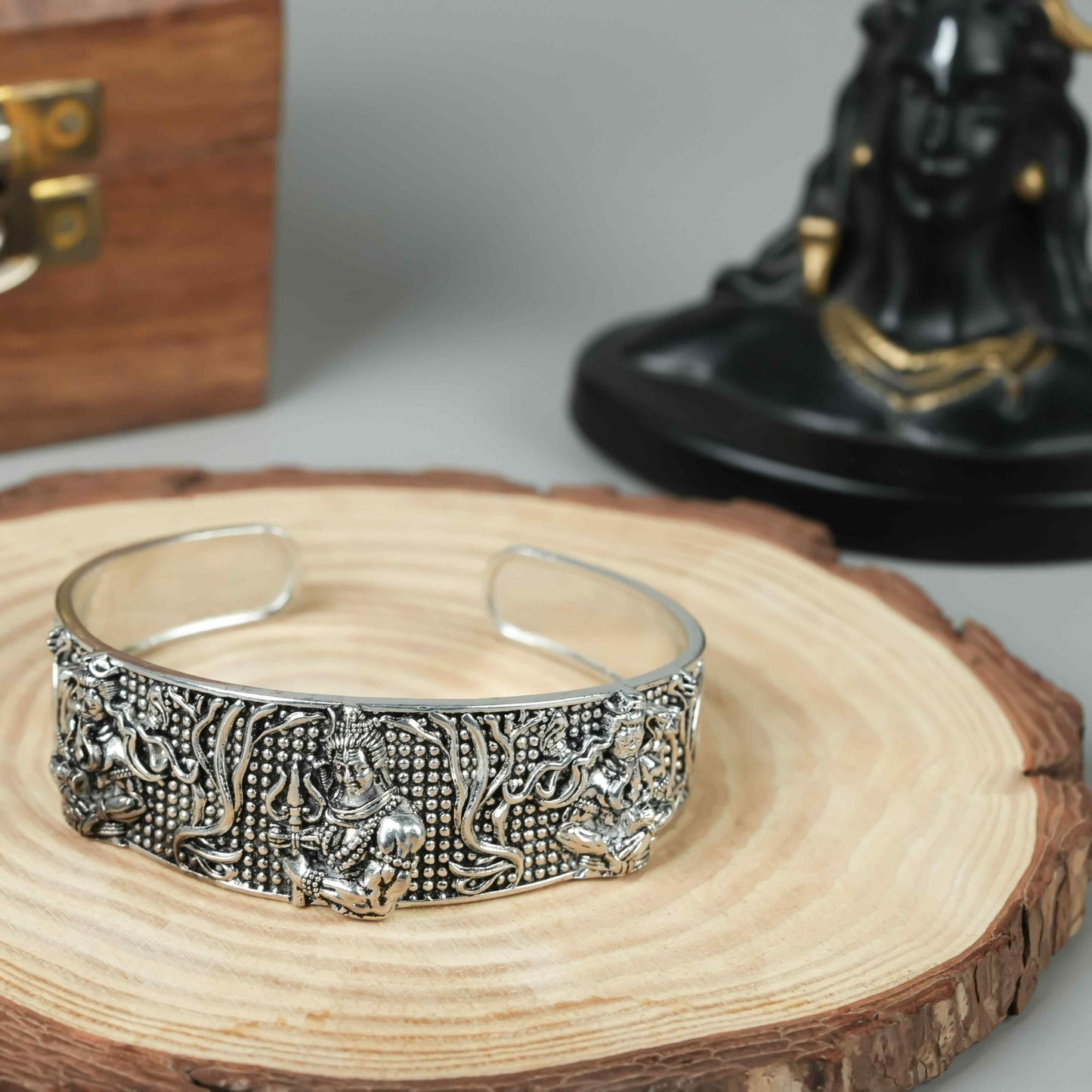 Men’s Oxidised Silver Mahakal Bracelet