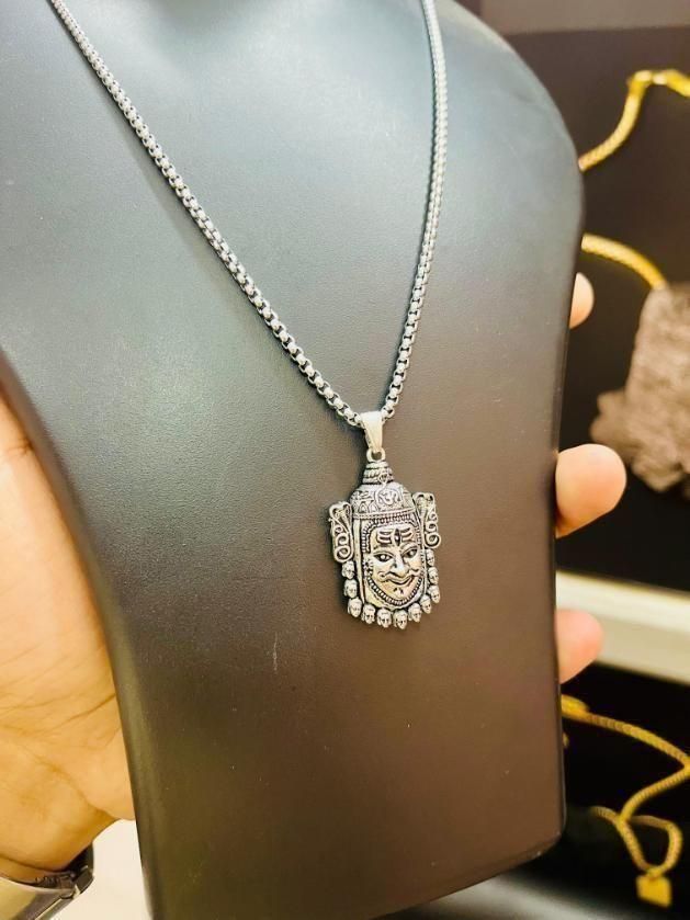 Silver Mahakal Pendant with Chain