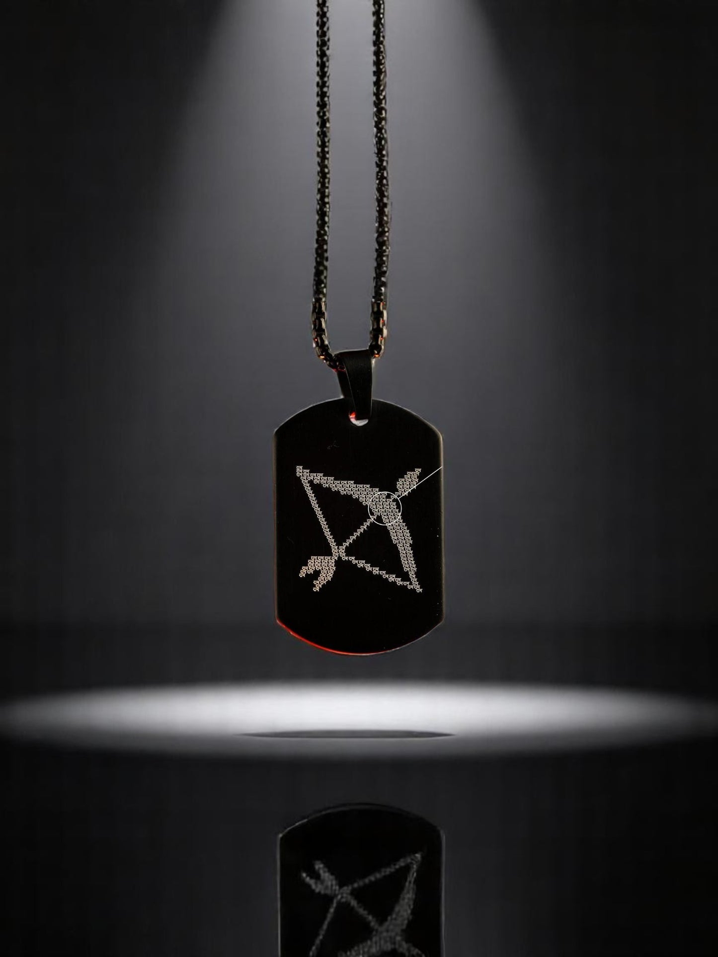 Ram Baan Microcarved Tag Necklace – Spiritual Pendant for Men