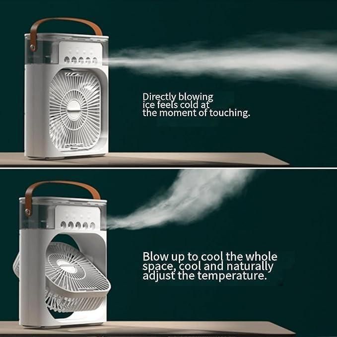 Fan Air Cooler USB Electric Fan – Portable 3-in-1 Mist Fan for Instant Cooling