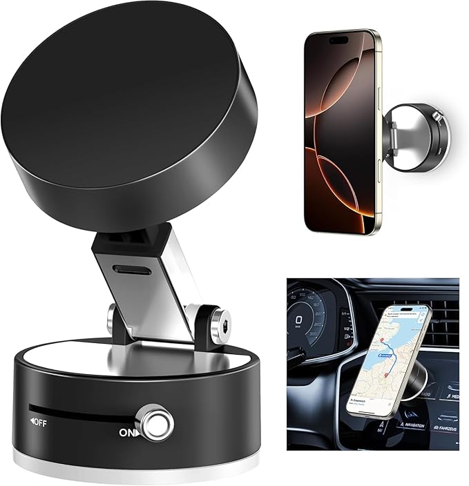Vacuum Magnetic Suction Phone Holder – Secure, Versatile, and Stylish