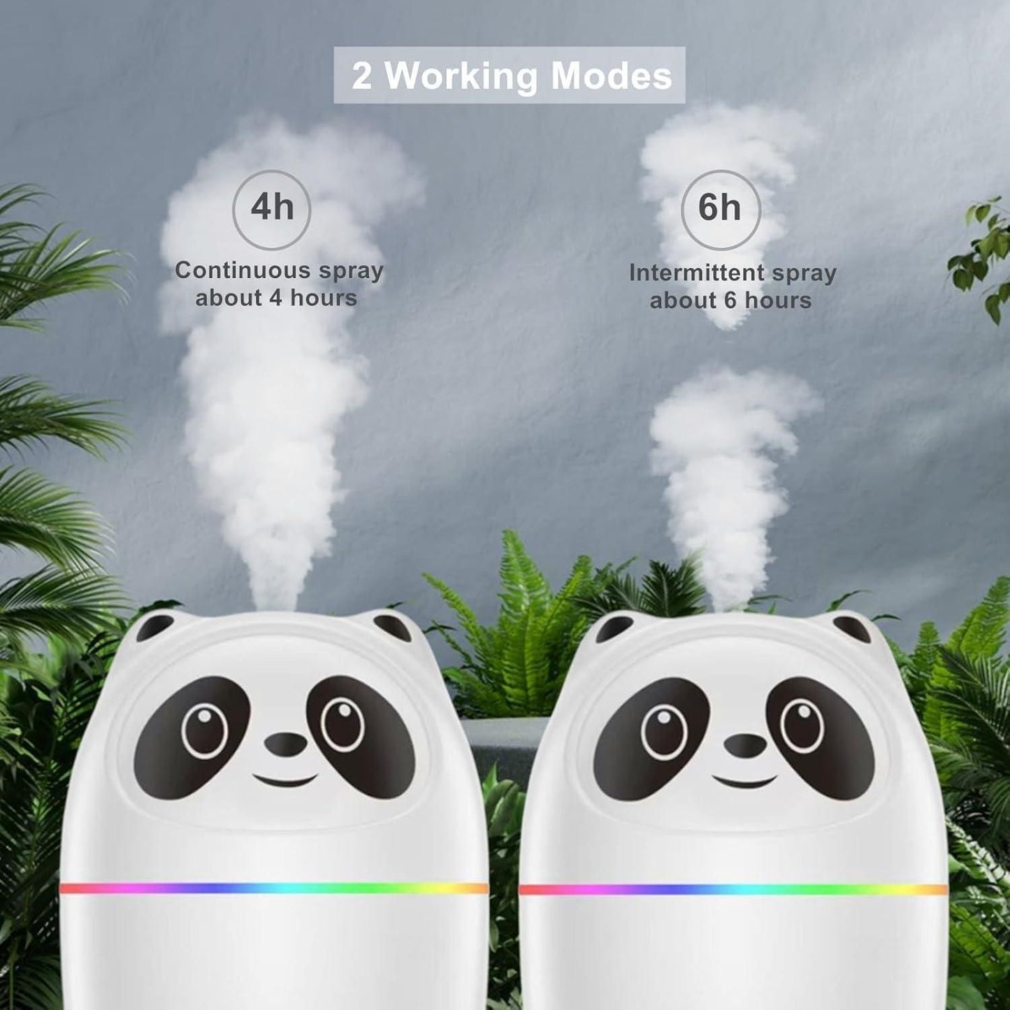 Mini Cute Panda Cool Mist Humidifier for Room Moisture & Air Freshening – USB Powered