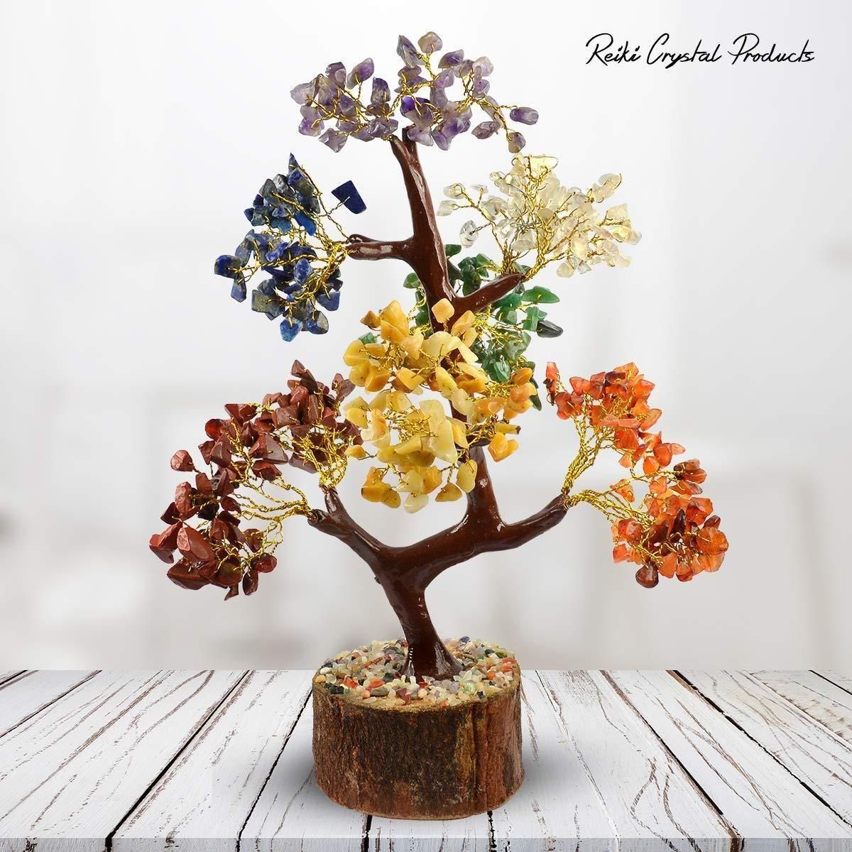 7 Chakra Natural Gemstone Crystal Tree – Multicolor Crystal Healing Tree for Home Decor, Reiki & Housewarming Gifts