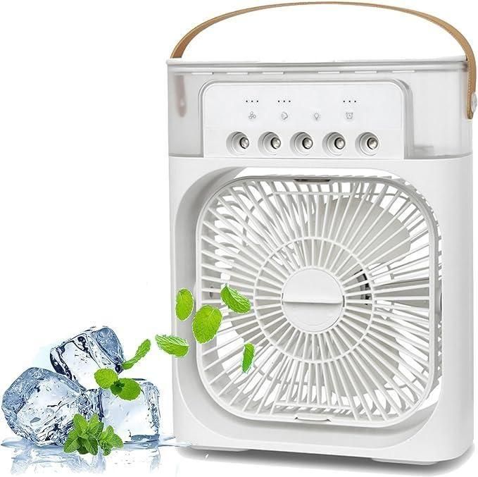 Fan Air Cooler USB Electric Fan – Portable 3-in-1 Mist Fan for Instant Cooling
