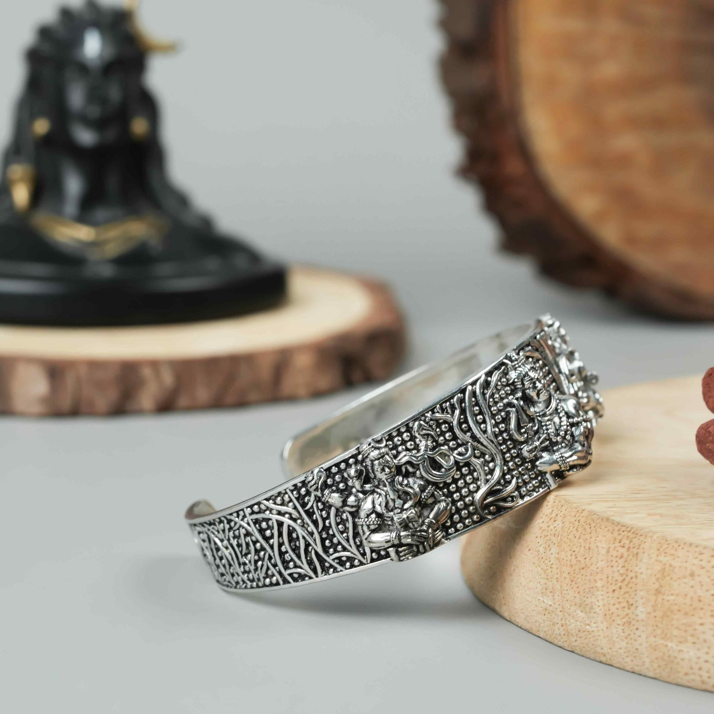 Men’s Oxidised Silver Mahakal Bracelet