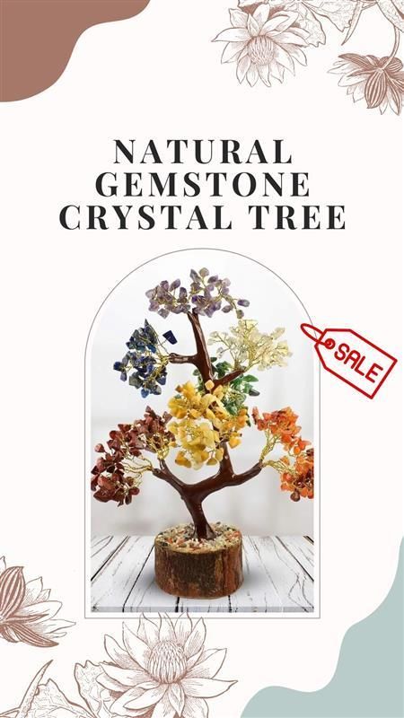7 Chakra Natural Gemstone Crystal Tree – Multicolor Crystal Healing Tree for Home Decor, Reiki & Housewarming Gifts