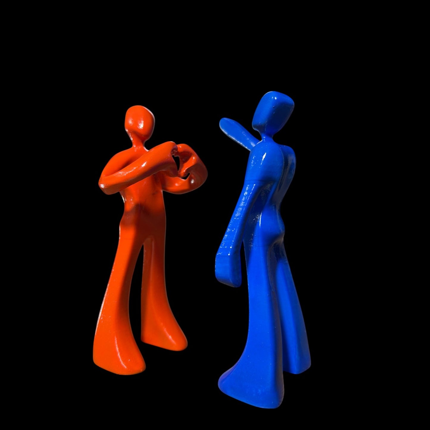 The Duo: Love & Power" – Abstract Miniature Figurines (Set of 2)