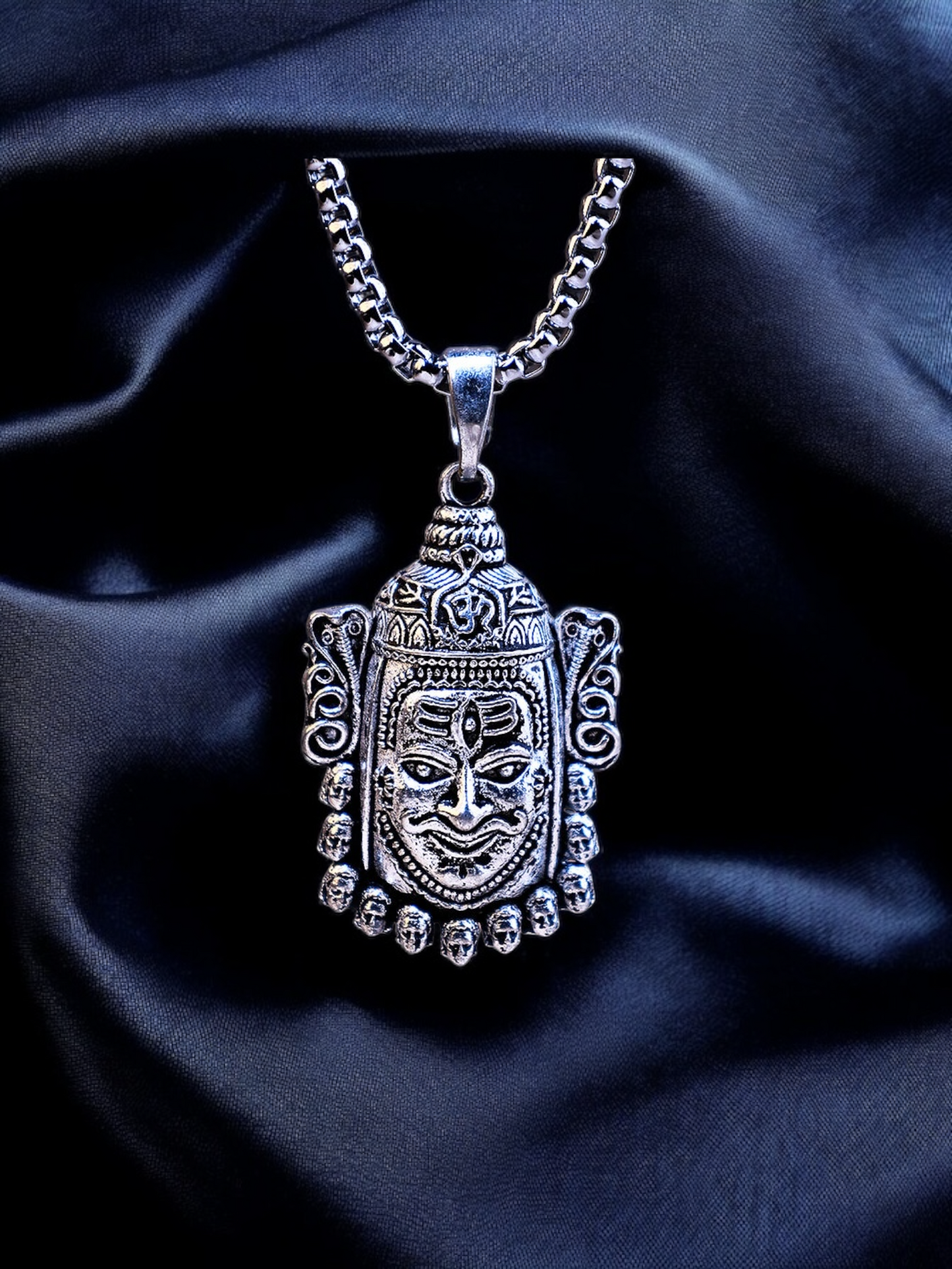 Silver Mahakal Pendant with Chain