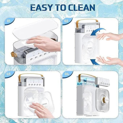 Fan Air Cooler USB Electric Fan – Portable 3-in-1 Mist Fan for Instant Cooling
