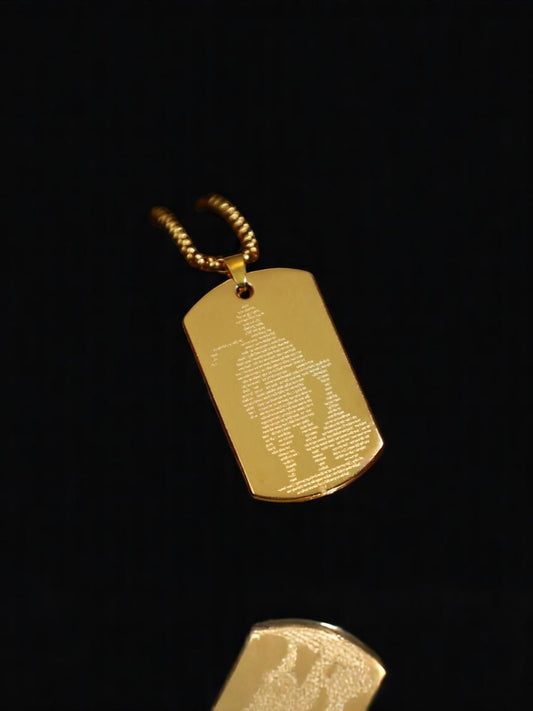 Hanuman Chalisa Pendant with Chain – Spiritual Gold-Plated Necklace for Men