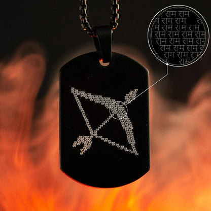 Ram Baan Microcarved Tag Necklace – Spiritual Pendant for Men