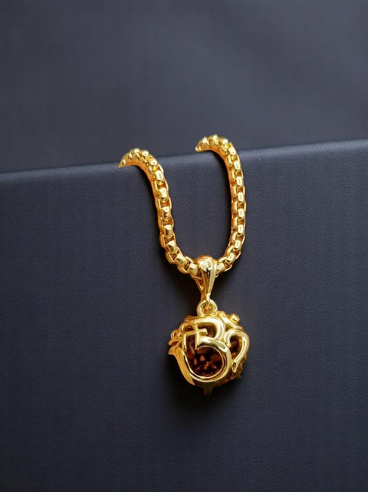Om Rudraksha Pendant with Chain