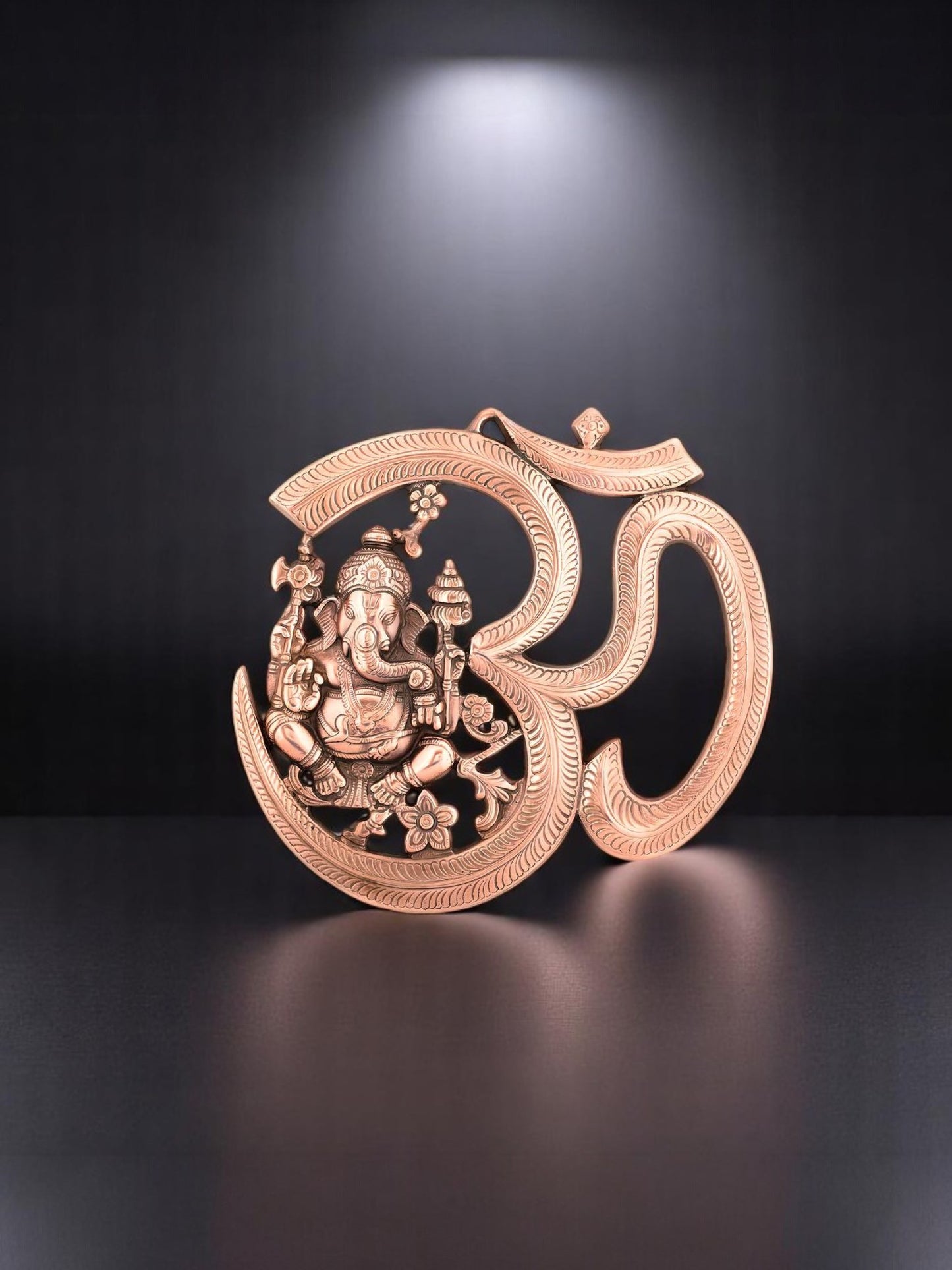 Lord Ganesha with Om Metal Wall Hanging – Spiritual Home Decor for Positive Vibes & Divine Energy (Pack of 1, 400g)