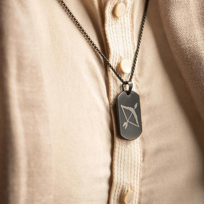 Ram Baan Microcarved Tag Necklace – Spiritual Pendant for Men