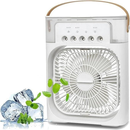 Fan Air Cooler USB Electric Fan – Portable 3-in-1 Mist Fan for Instant Cooling