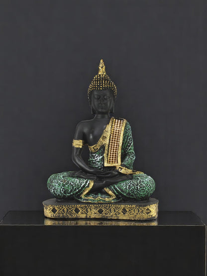 Green Meditating Buddha Idol