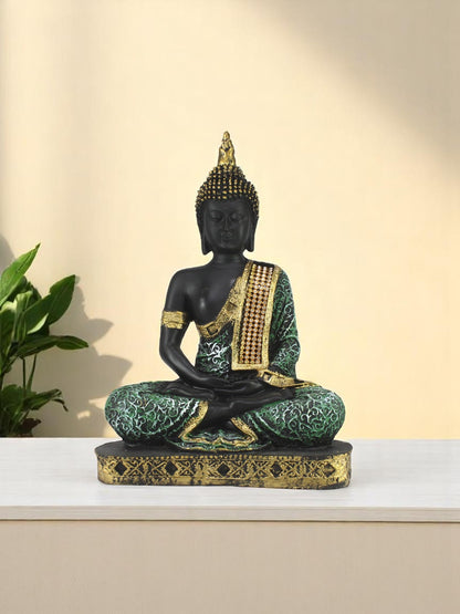Green Meditating Buddha Idol