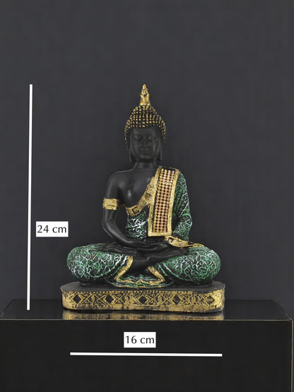 Green Meditating Buddha Idol
