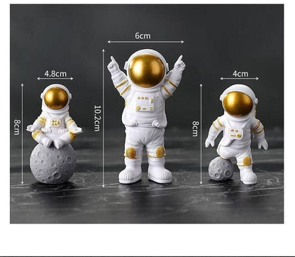 Astronaut Spaceman Home Office Desktop Figurine Decors Set of 3