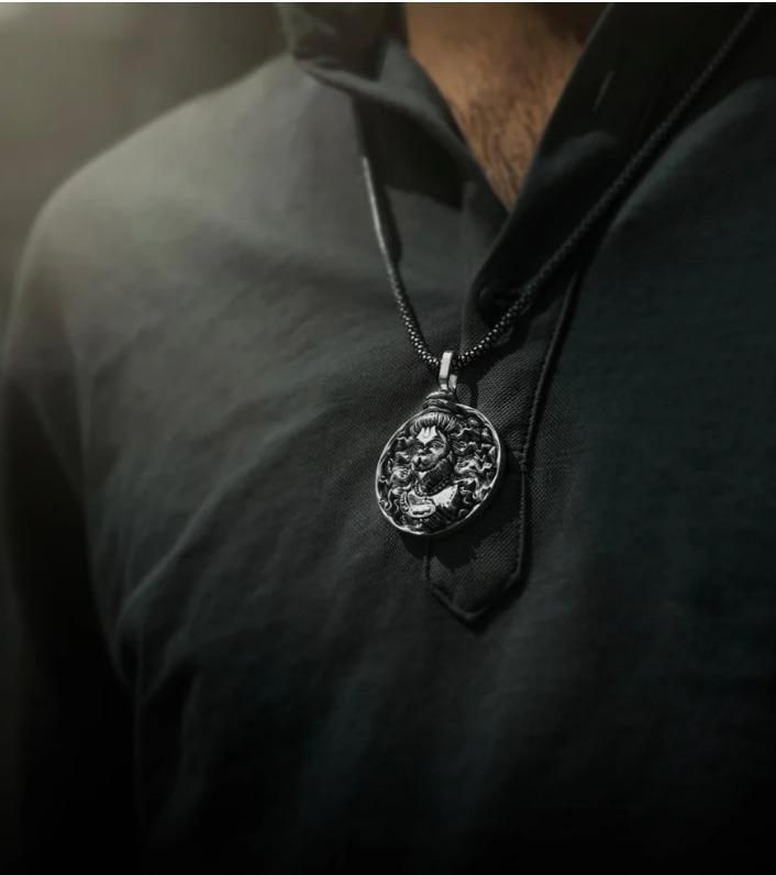 Hanuman Ji Pendant with Oxidised Silver Chain – Spiritual Jewelry for Strength & Protection