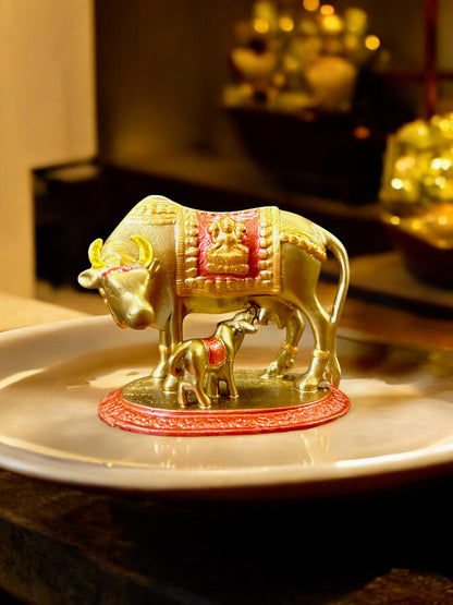 Divine Kamadhenu Cow & Calf Idol