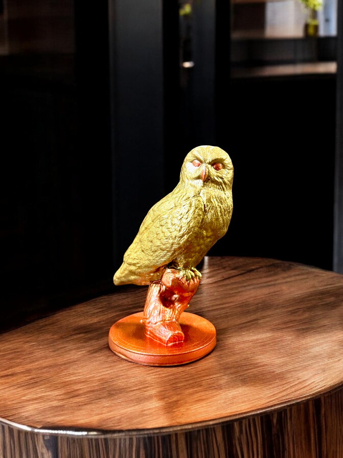 Golden Owl Figurine