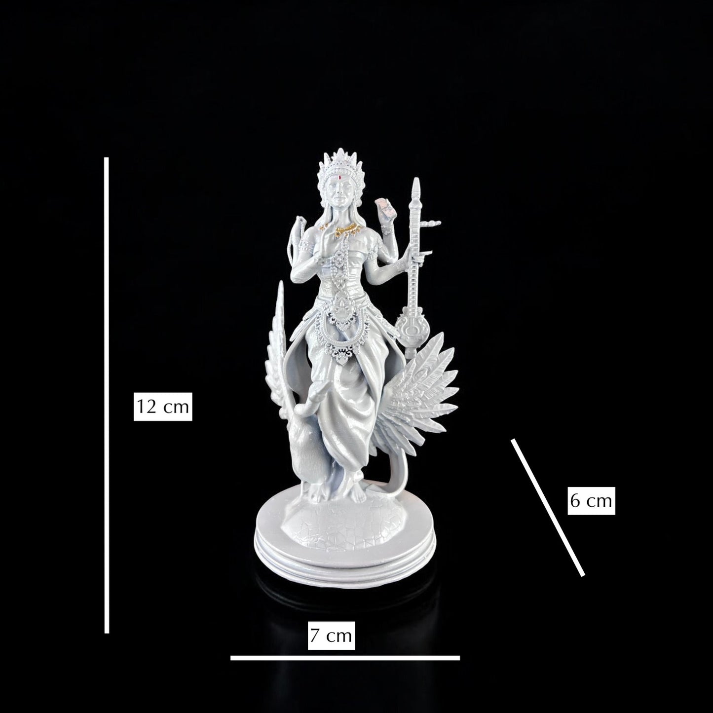 Elegant Saraswati Maa Idol for Home Temple | Goddess of Wisdom & Learning | Divine Resin Statue