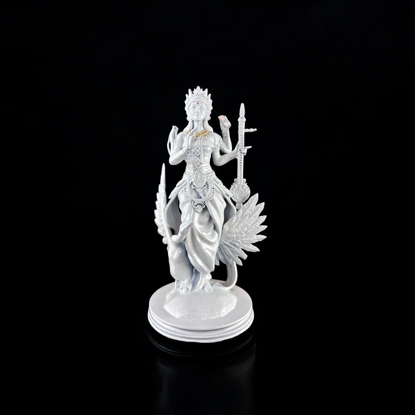 Elegant Saraswati Maa Idol for Home Temple | Goddess of Wisdom & Learning | Divine Resin Statue