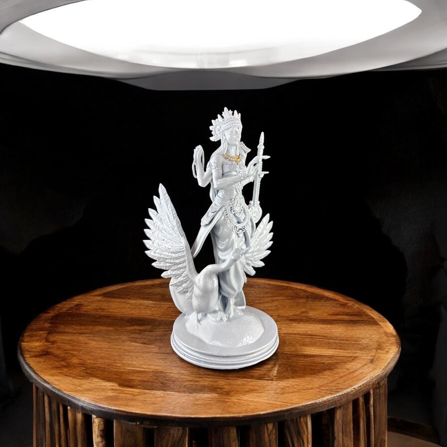 Elegant Saraswati Maa Idol for Home Temple | Goddess of Wisdom & Learning | Divine Resin Statue