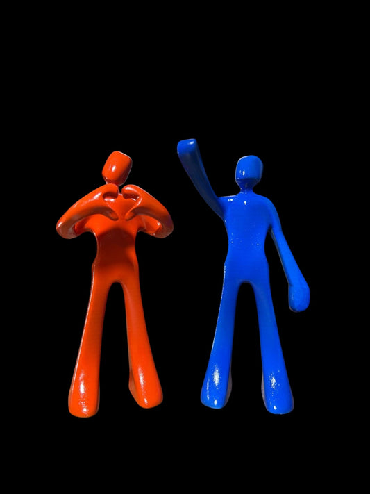The Duo: Love & Power" – Abstract Miniature Figurines (Set of 2)