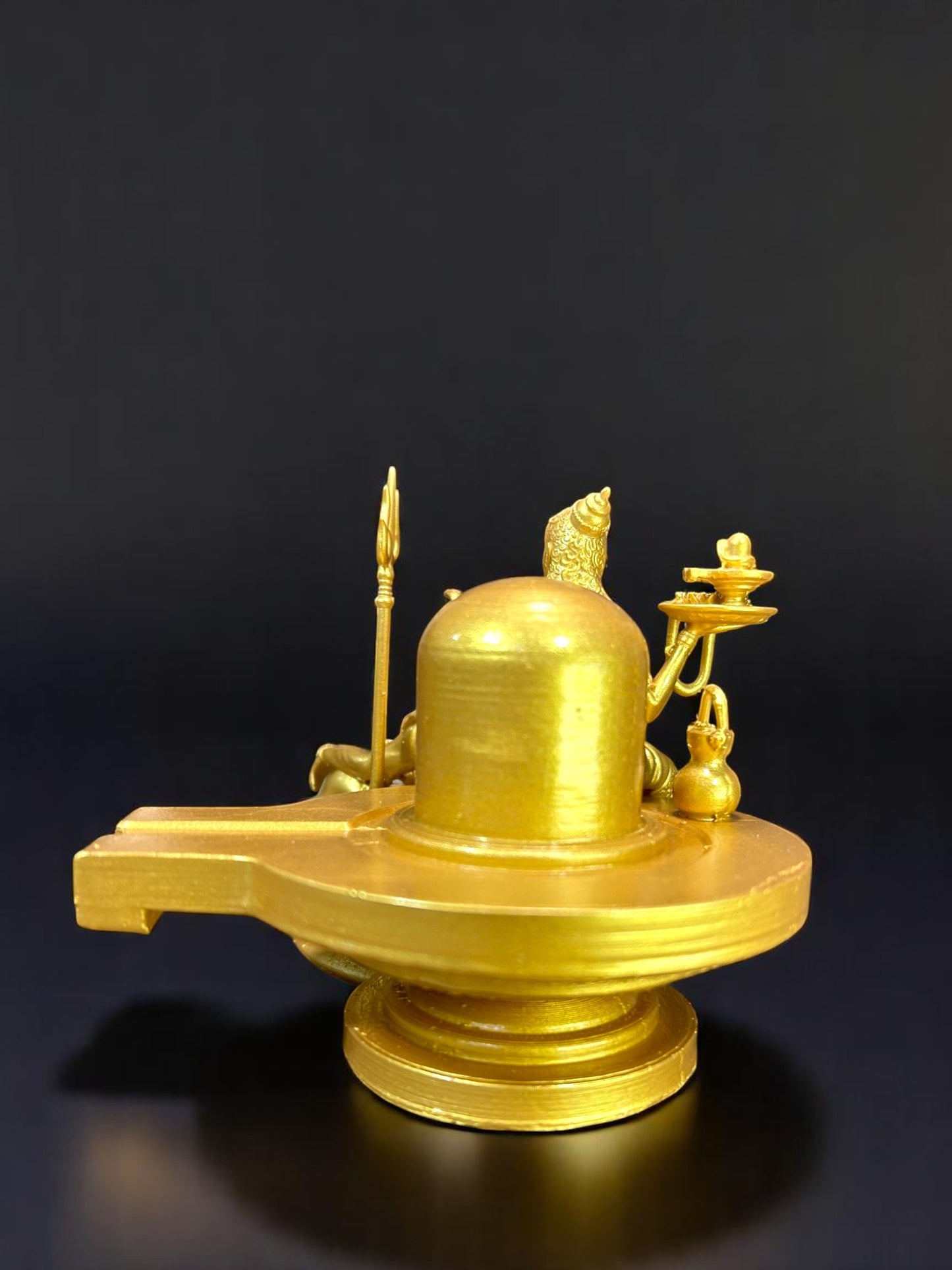 Shiva Parivar Idol with Shivling – Lord Shiva, Maa Parvati & Ganesha Golden Statue for Home Temple & Decor