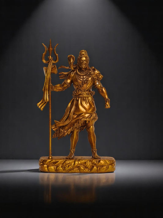 Golden Shiva Idol for Car Dashboard | Lord Shiva Murti for Home, Office & Gifting