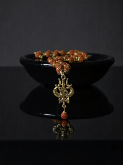 Panchmukhi Rudraksha OM Shiva Trishool Mala