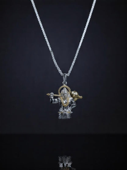 Jai Hanuman Gold-Silver Plated Pendant with Chain
