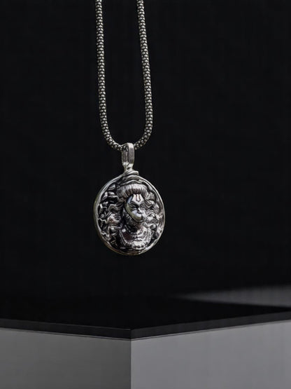 Hanuman Ji Pendant with Oxidised Silver Chain