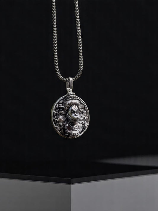 Hanuman Ji Pendant with Oxidised Silver Chain – Spiritual Jewelry for Strength & Protection
