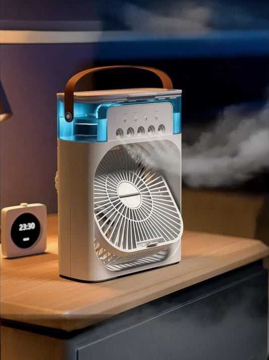 Fan Air Cooler USB Electric Fan – Portable 3-in-1 Mist Fan for Instant Cooling