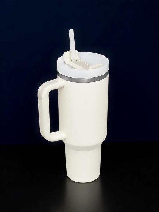 Stainless Steel Vacuum Insulated Tumbler with Lid & Straw – Hot & Cold Beverage Travel Mug