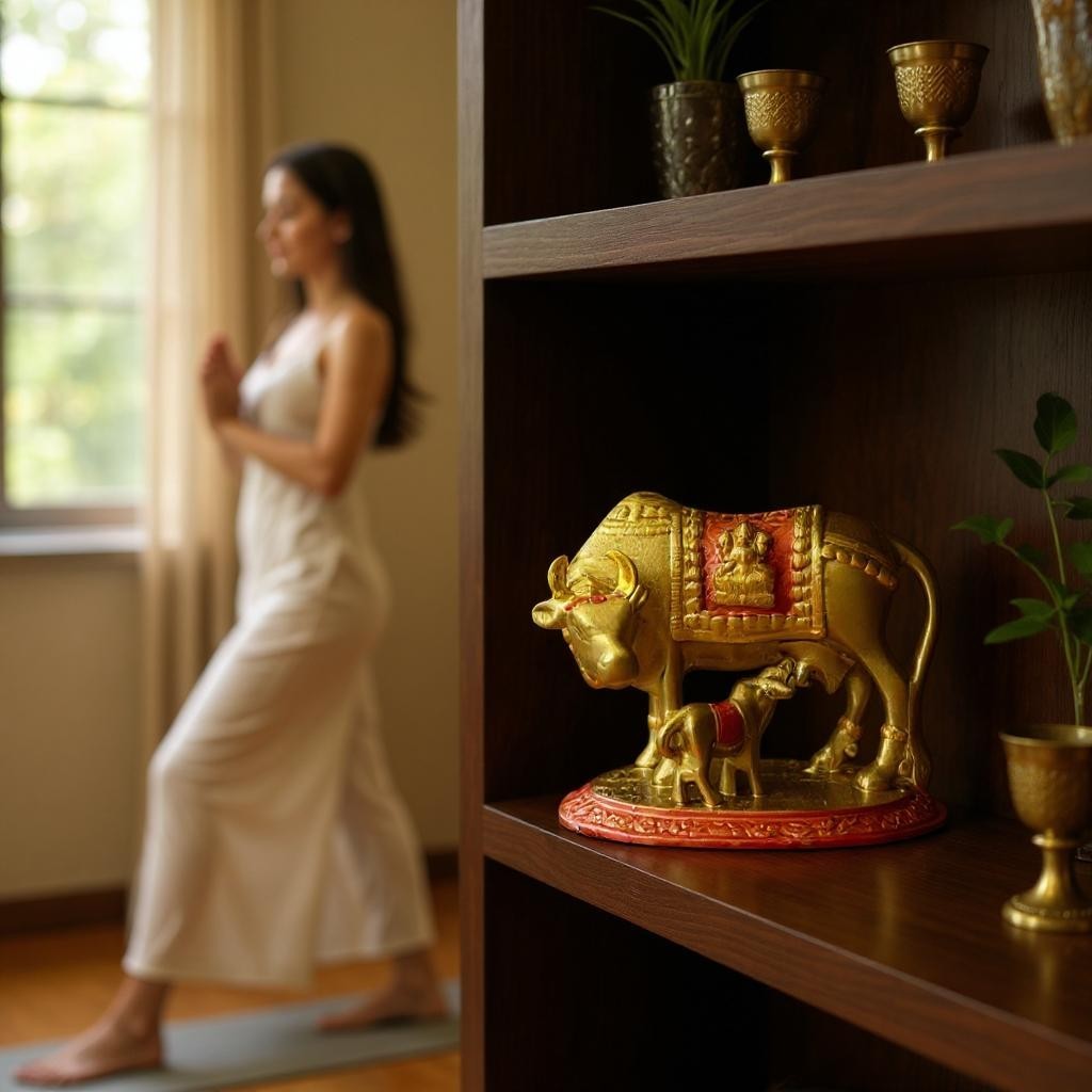 Divine Kamadhenu Cow & Calf Idol