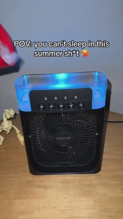 Fan Air Cooler USB Electric Fan – Portable 3-in-1 Mist Fan for Instant Cooling